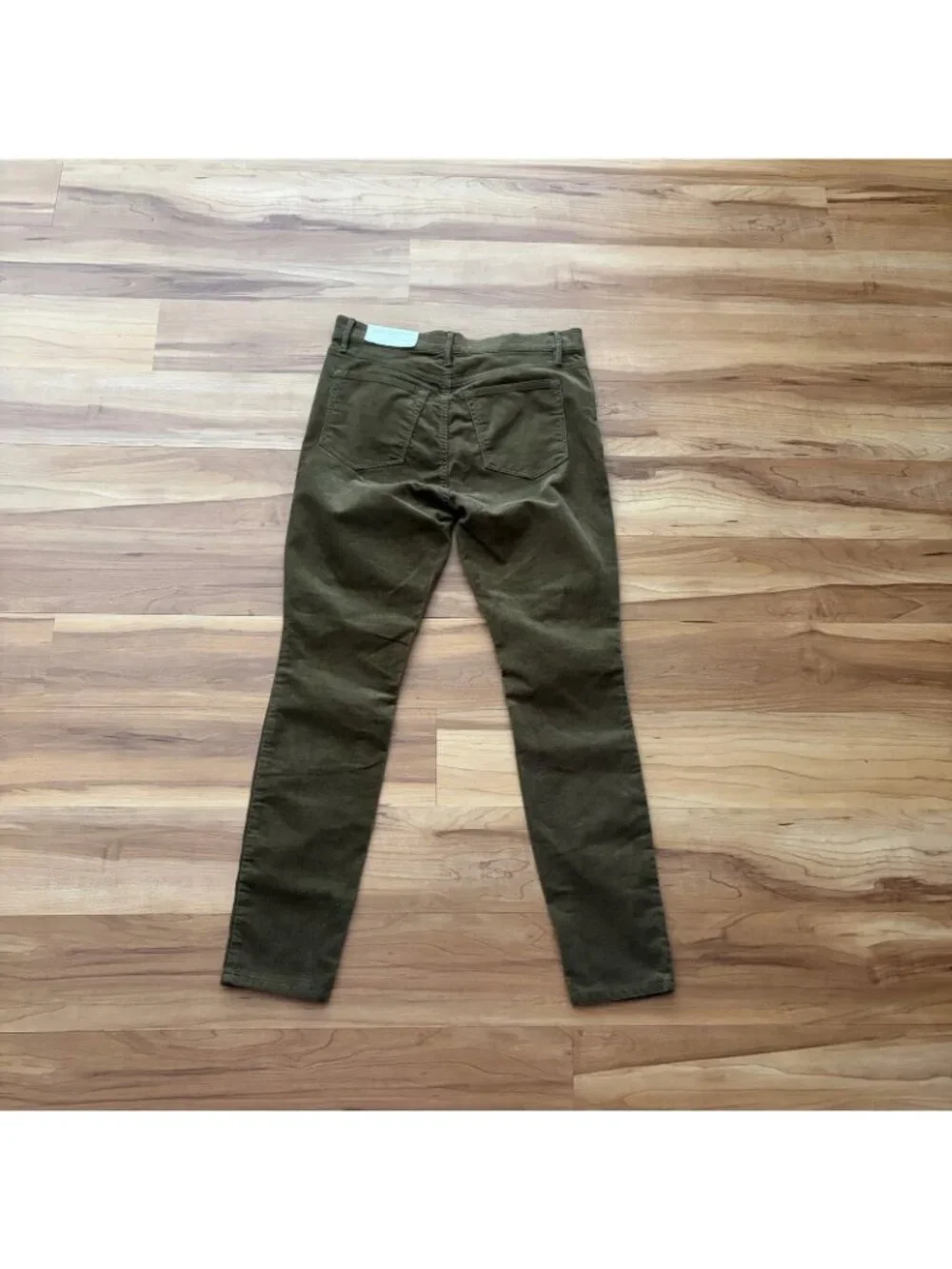 Loft New Women's Green Corduroy High Rise Skinny Pants Size 6 Petite Button Fly